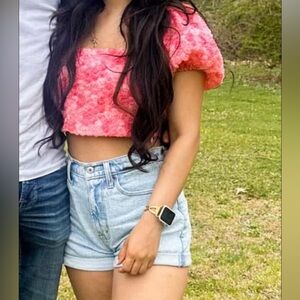 Floral Pink Crop Top